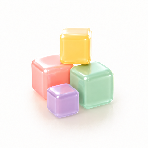 3D-иллюстрация с яркими кубиками
